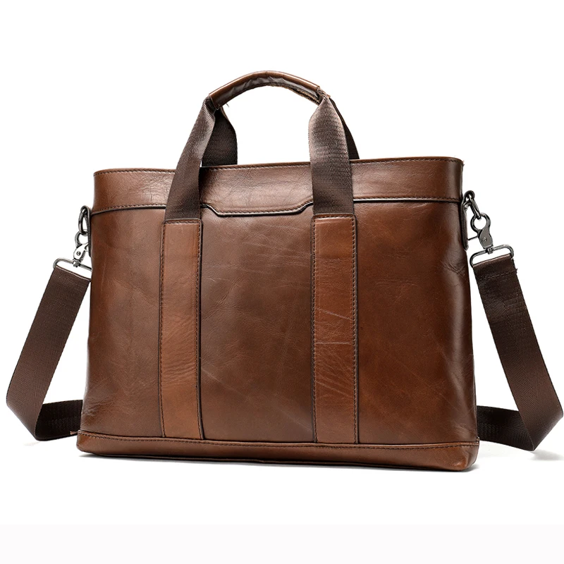 

Luufan men's genuine learther bag men prote document leather laptop bag men's briefcase handbag offices bag for men casual