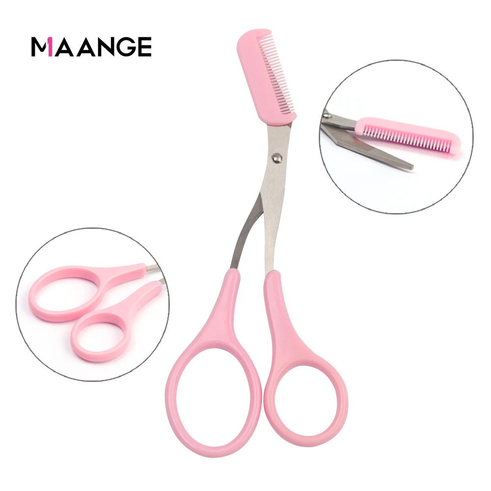 Ножницы для стрижки бровей с расческой 1 шт. женщин и мужчин удаления волос ухода