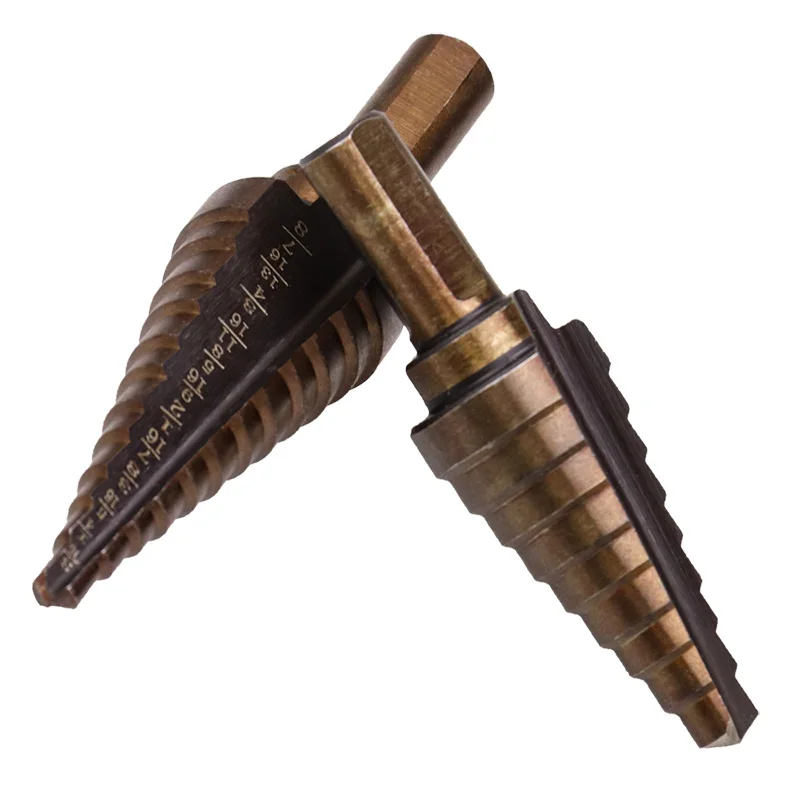

New 5Pcs HSS Cobalt Step Drills Multiple Hole Drilling Bit Set Cobalt Titanium Conical Carbide Drill Perforator Hole Cutter Tool
