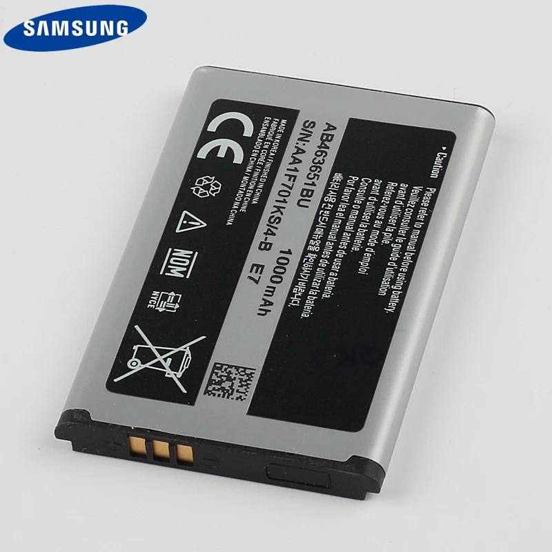 Оригинальная Аккумуляторная батарея Samsung AB463651BU для S5630C S5560 C3518 J800 J808 F339 S5296 L700 W559
