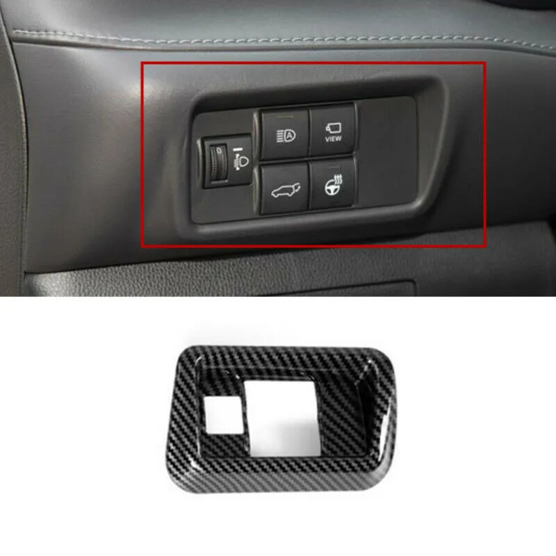 

Adjustment Headlight Switch Cover Carbon Fiber Look DIY Decor For Toyota Highlander 2020 2021 1 Pc