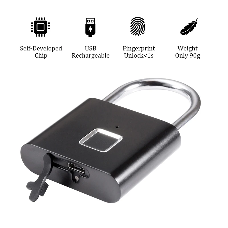 Бесключевая USB перезаряжаемая смарт-блокировка отпечатков пальцев быстрая