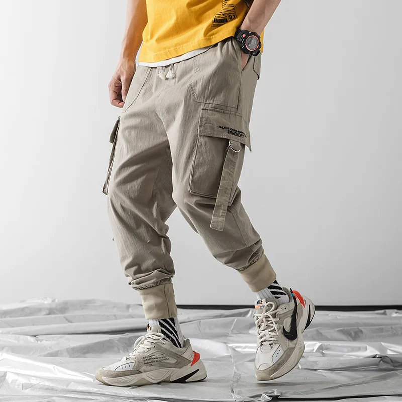 

2020 Spring Men Cargo Pants Cotton Casual Fitness Jogger Trouser Male Streetwear Harajuku Harem Pant ABZ625