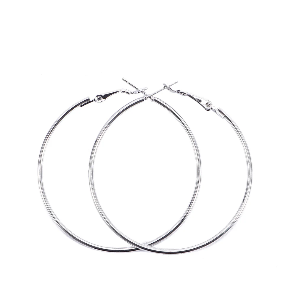 Большие круглые серьги-кольца для женщин простые украшения в стиле панк вечерняя