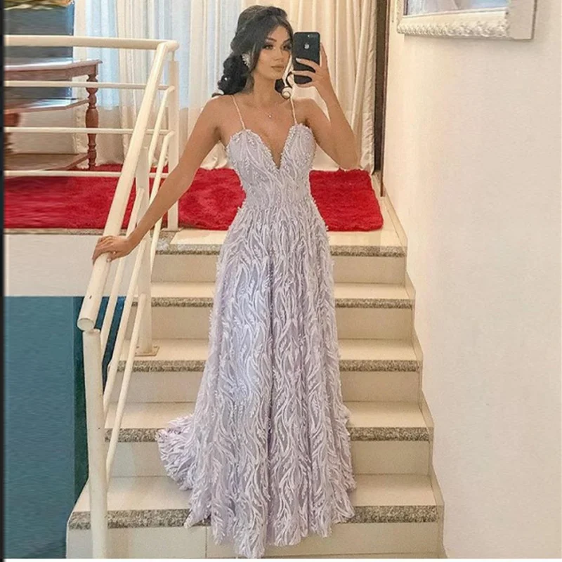 

2021 spring new women's high low christmas dress sexy deep V suspender dress long skirt real price prom dresses vestido de festa