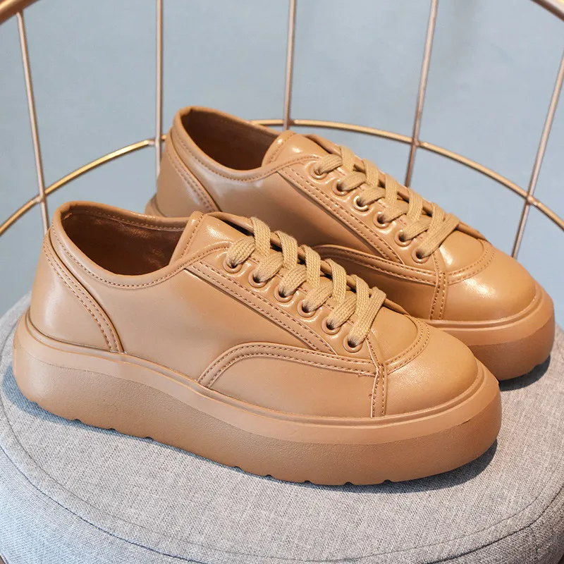 

Winter Concise Womens Black Casual Comfort Shoes Lace Up Platform Flats Lady Fashion Leisure Girls Zapatos Size 35-39 ERRFC