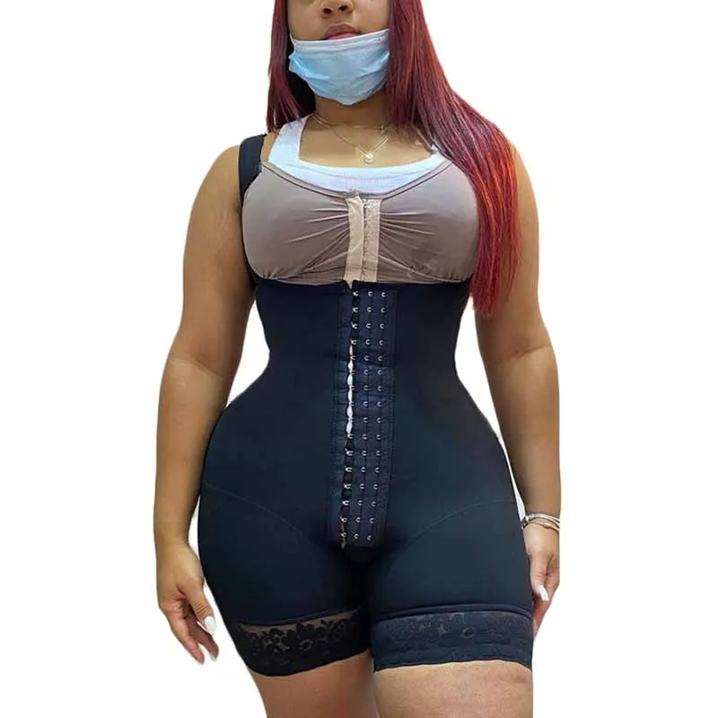 Women Shapewear Open Bust Tummy Control Fajas Hook-eye Shaper Postpartum Bodysuit Postpartum Girdle Waist Trainer