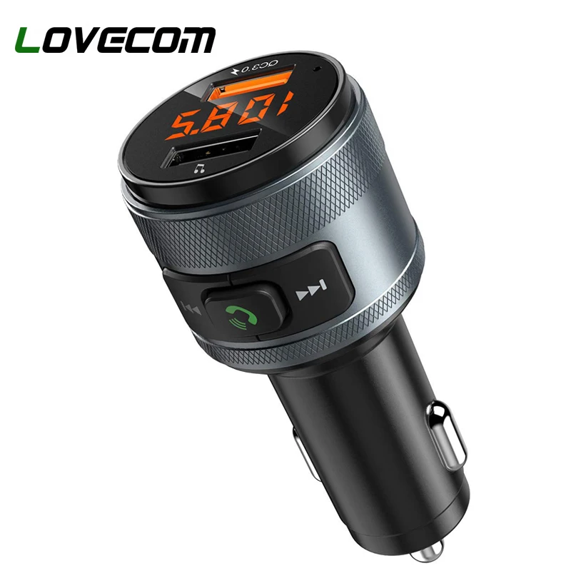 Автомобильное зарядное устройство LOVECOM USB Bluetooth FM передатчик адаптер QC быстрая