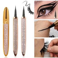 self adhesive eyeliner pencil magic quick drying diamond eyelash black coffee eyeliner pen eyelash no glue waterproof makeup