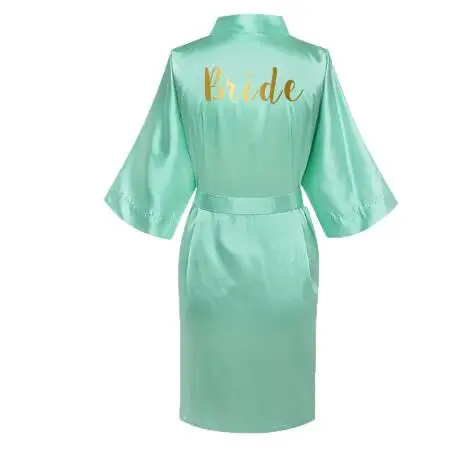 Атласные шелковые халаты большого размера Свадебный халат для невесты подружки