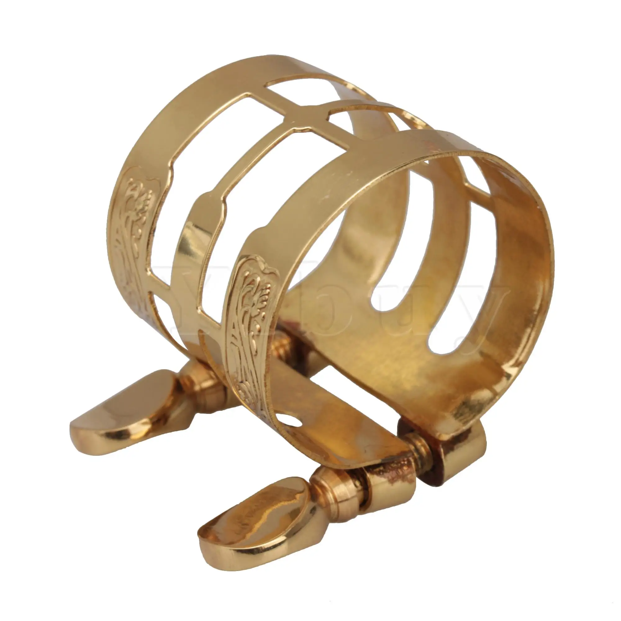 Yibuy двойные винты с золотым покрытием альт-саксофон Лигатура мундштука | Спорт и