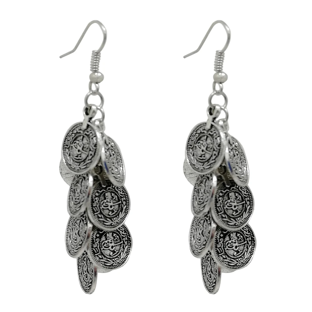 Винтажные богемные монеты ювелирные изделия из бисера Эффектные серьги