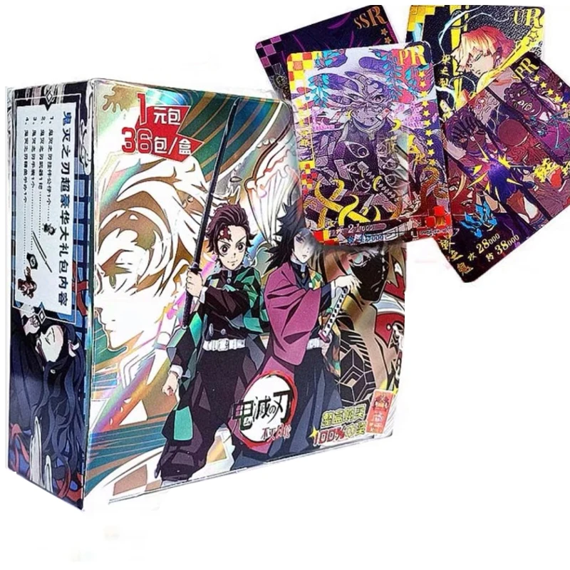 Demon Slayer-Juego de cartas TCG, mesa para ni&ntilde;os, juguetes para Familia, regalo de Navidad-0