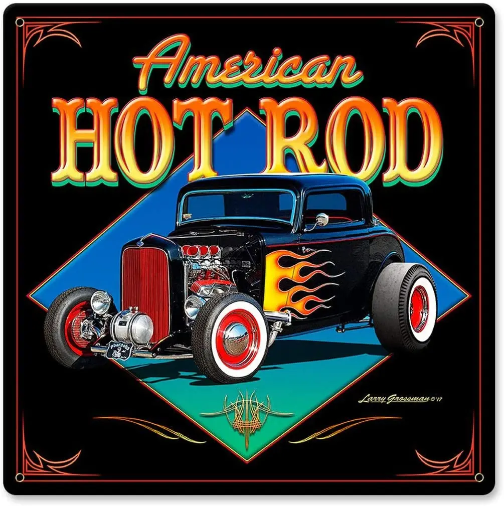 

Losea American Hot Rod 32 Funny Tin Sign Bar Pub Garage Diner Cafe Home Wall Decor Home Decor Art Poster Retro Vintage