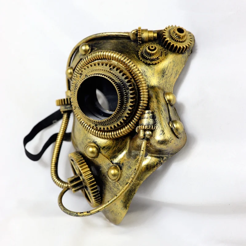 

Steampunk Phantom Masquerade Cosplay Mask Half Face Punk Costume Halloween Party Costume Props Heavy Metal