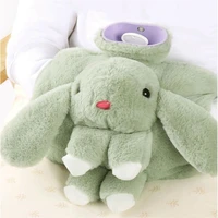 1800ml furry cartoon coat hot water bottle removable thick cute fluffy bunny keep warm hands feet water injection hot water bag