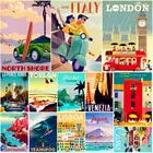 Металлический постер из Таиланда, черной смолы, пхукета, Лиссабон, Венеция, Таити, бар, кафе, Декор для дома, путешествия, города, пейзаж, настенная табличка ZSS46