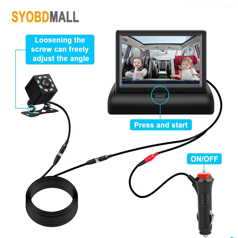 Goedkoop Voor Baby Veiligheid Zetels Achteruitkijkspiegel Observatie Spiegel 170 Graden Groothoek View Tft Scherm Auto Monitoren Night-vision Camera