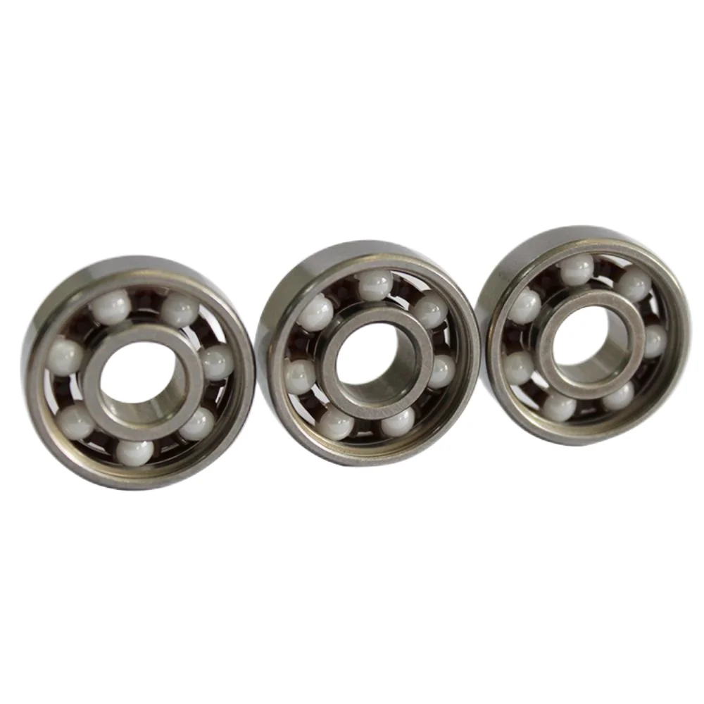 

10PC 608 2RS Chrome Steel Ring With White ZrO2 Ceramic Balls Longboard Inline Skate Skateboard Bearings