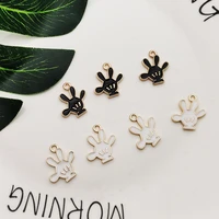 20pcs mickey hand shaped enamel charms pendants cute hand charms fit diy earring bracelet floating hair jewelry accessories gift