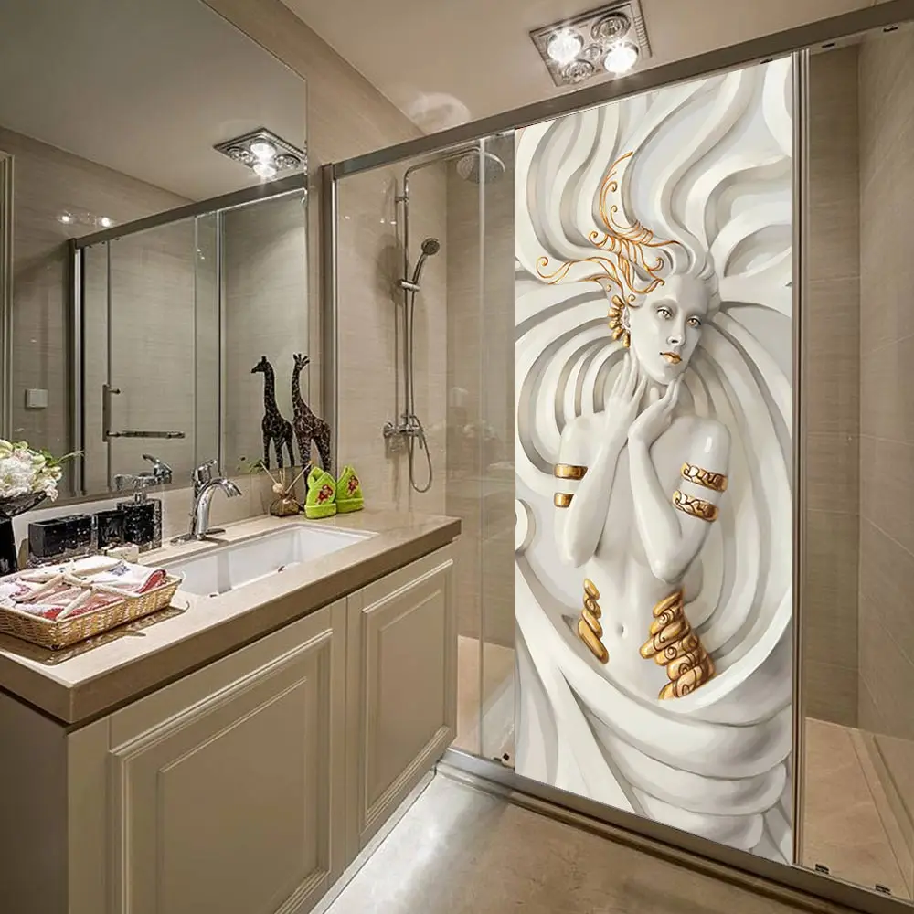 

3D creative Medusa statue door stickers wall stickers self-adhesive waterproof removable