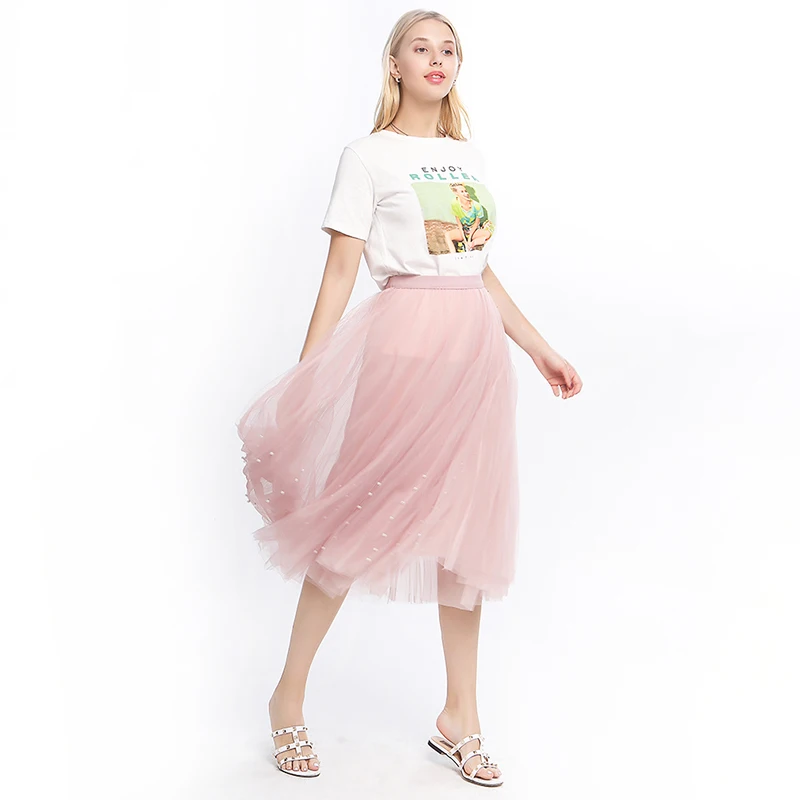 Женская длинная юбка 2020 летняя модная сетчатая трапециевидной формы элегантная