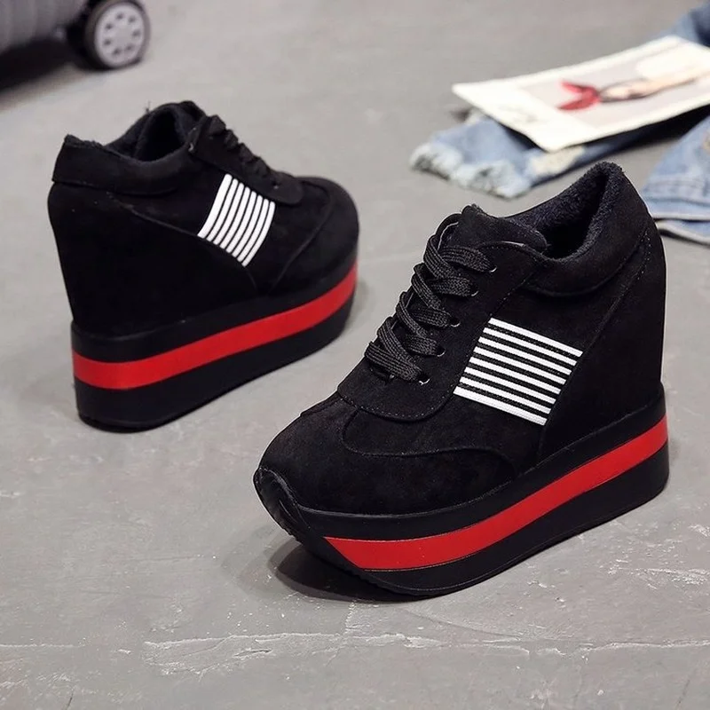 2021 Autumn Women's Thick-soled Sneakers Super High-heeled Wedge Women's Shoes Comfortable Casual Shoes Zapatos De Muje