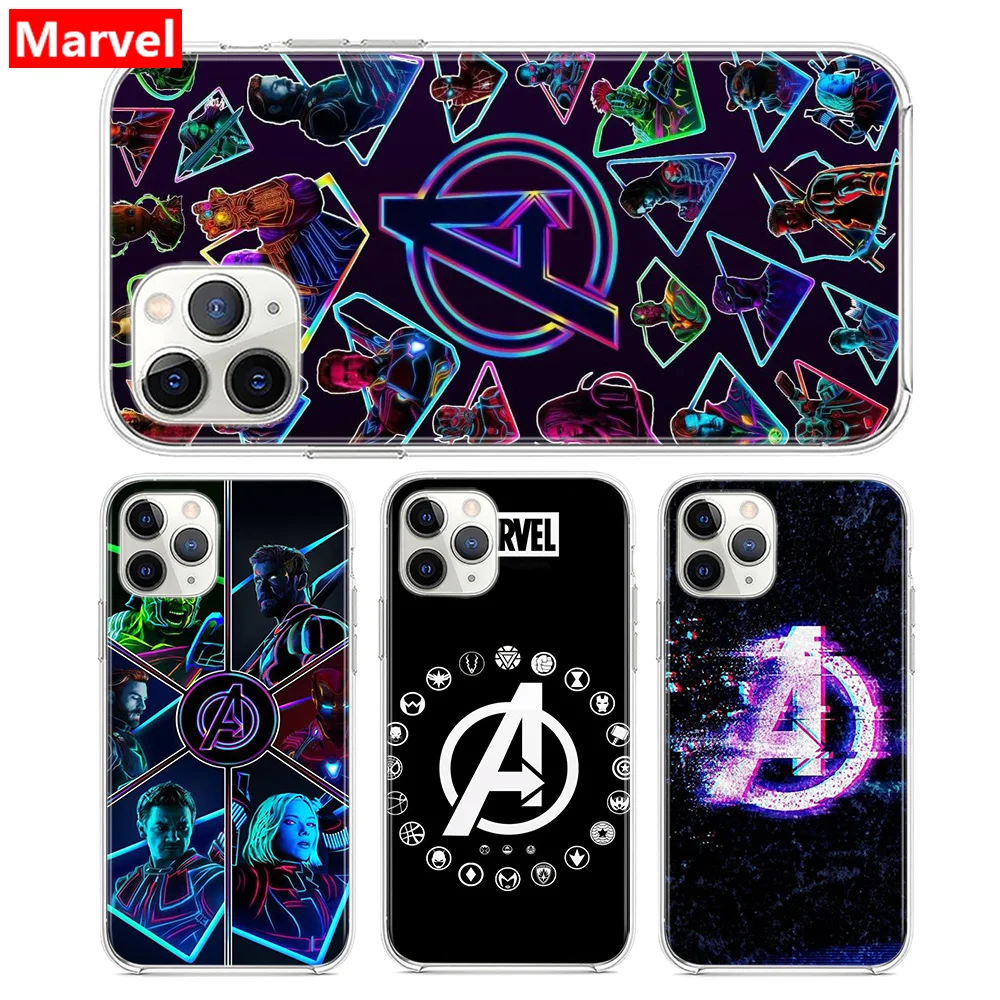 

Marvel Avengers A Logo For Apple iPhone 12 Mini 11 XS Pro Max XR X 8 7 6 6S Plus 5 5S SE 2020 Soft TPU Silicone Cover Phone Case