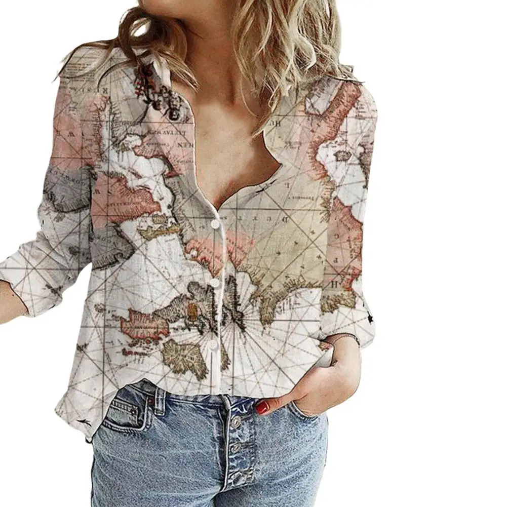 

Summer Women's Printed Slim Long Sleeve Bohemian Top Temperament Floral Print Pullover All-match Ladies T-shirt