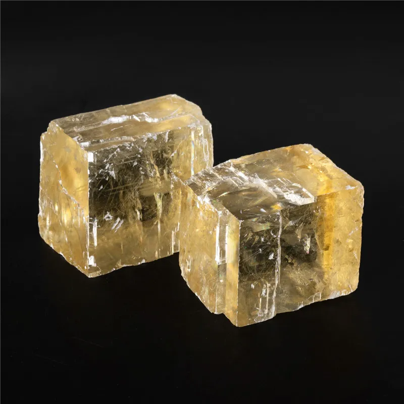 Натуральный желтый оптический кальцит необработанный материал кварцевый