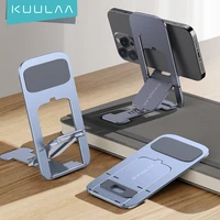KUULAA Phone Holder Stand Aluminum Cell Phone Stand Mobile Phone Support For iPhone Xiaomi Samsung Huawei Fold Bracket
