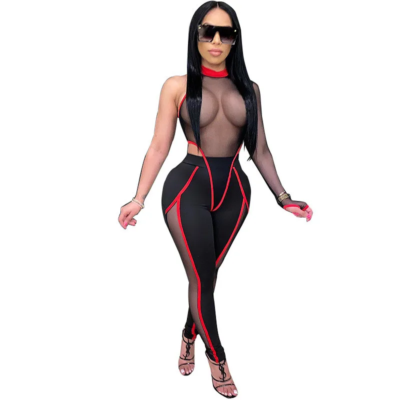 Женский облегающий костюм из двух предметов в стиле пэчворк топ с длинными