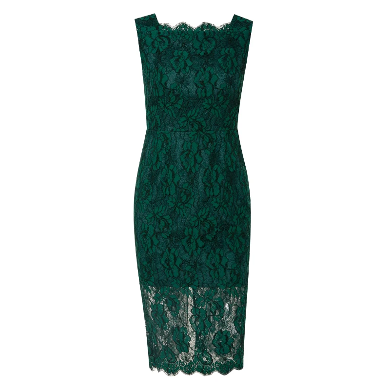 

Station Lace Dress 2021 New Summer Sleeveless One Neck Slim Dress