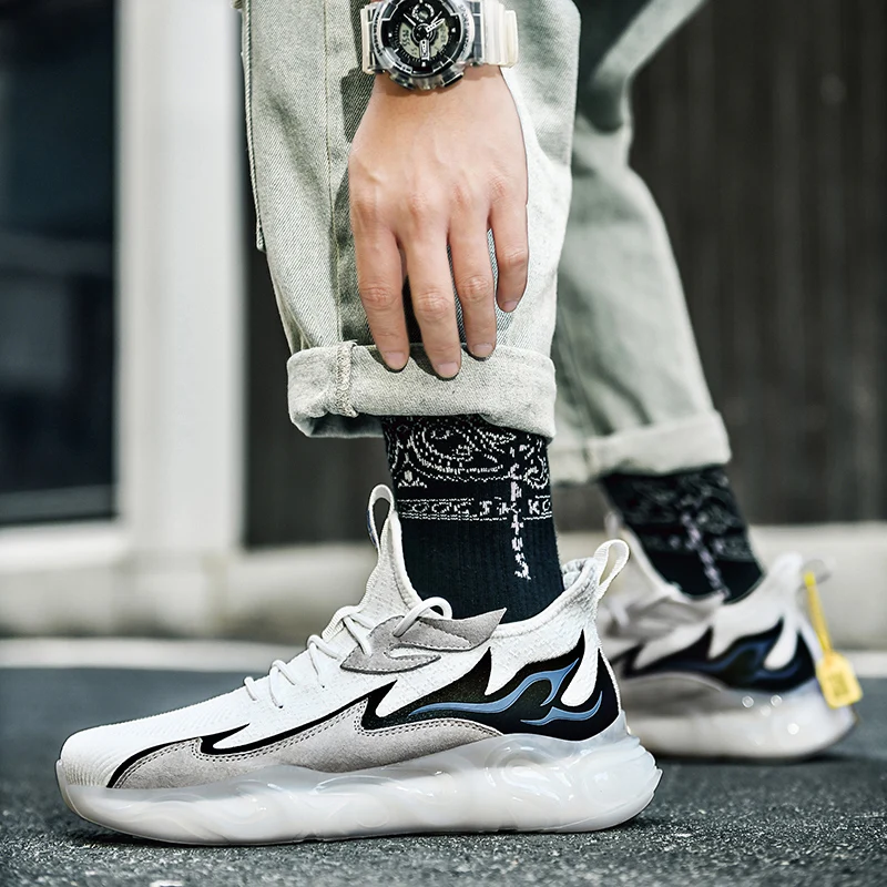 

Мужские легкие кроссовки для бега manFashion, легкие дышащие кроссовки бежевого цвета на платформе с кружевом, лето-осень, 2020