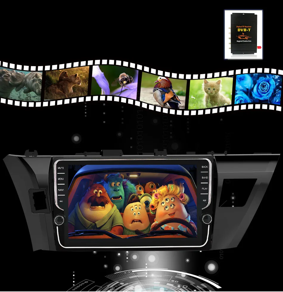 Eunavi 4G+ 64G Octa 8 ядерный android 9,0 автомобильный радиоприемник для Toyota Corolla E180 2013- мультимедийный автомобильный gps-навигатор PX6 wifi без dvd