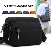 Classic Simple Quality Shoulder Bags Men Blue Messenger Pockets Light Layers Minimalism Style Crossbody Bags Multifunction Brief