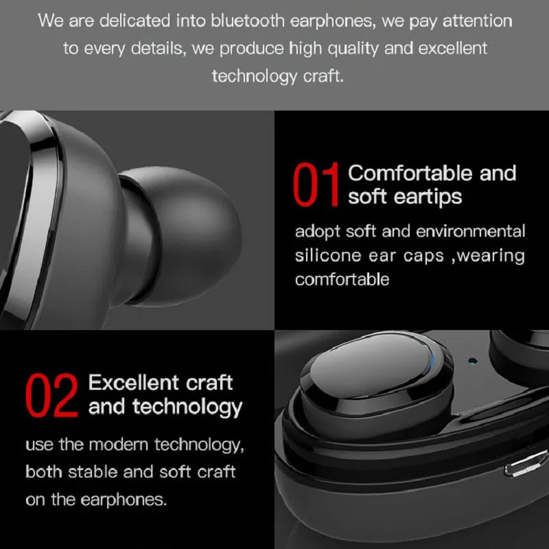 TWS наушники T12 с поддержкой Bluetooth V4.1 Hi Fi водостойкие|Наушники и гарнитуры| |