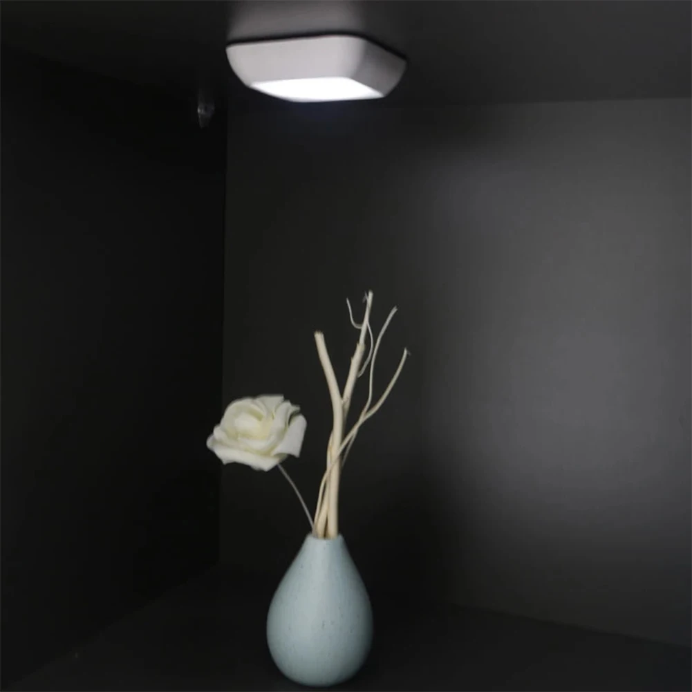 6 светодиодов ПИР шкаф светильник для лестницы прихожей серебряный корпус ночная