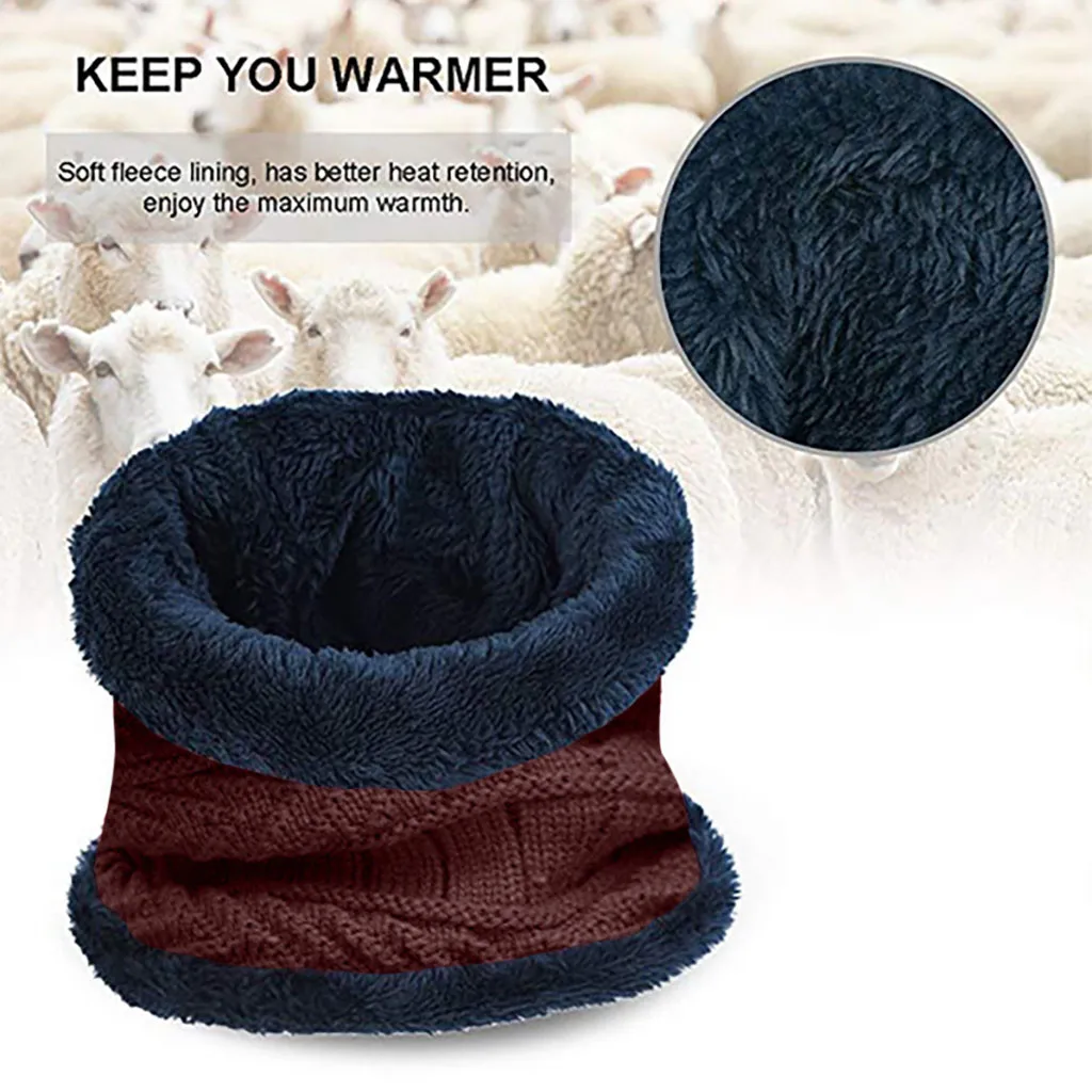 Мужская теплая шапка Skullies+ мягкий шарф, комплект из двух предметов, зимняя утолщенная шапка, Мужская ветрозащитная вязаная шапка, грелка для шеи# T5P