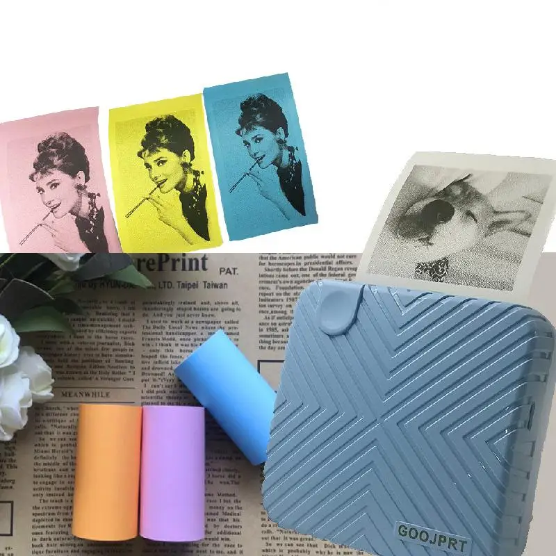 Портативный термопринтер с Bluetooth миниатюрный фотопринтер для этикеток карманный