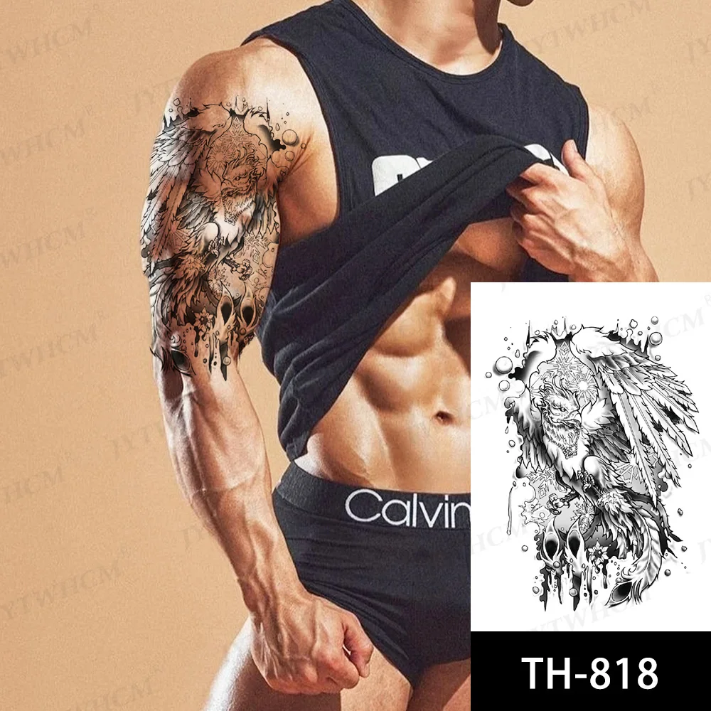 

Bat Mask Man Fake Tattoo Sticker Waterproof Temporary Sleeve Tattoos Woman Arm Flowers Sticke Decals Art Realistic Tatto on Body
