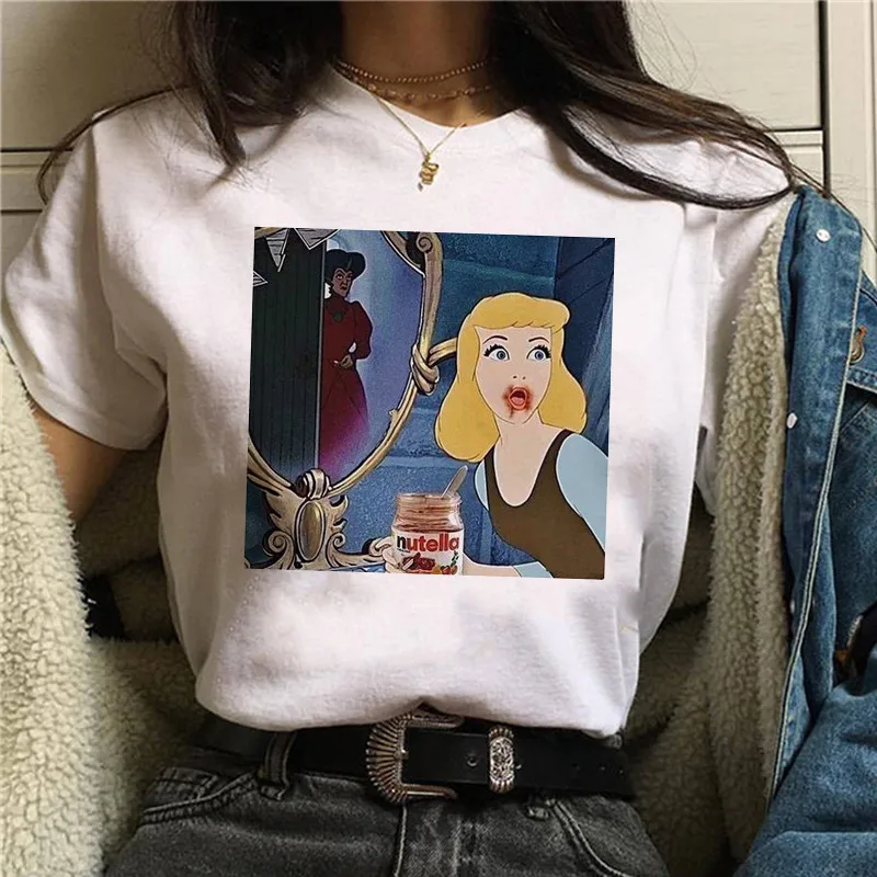 

Summer New Cartoon Harajuku Princess Female T Shirt Punk Aesthetics TShirt Print Casual Short Sleeve Streetwear Women Tee Top