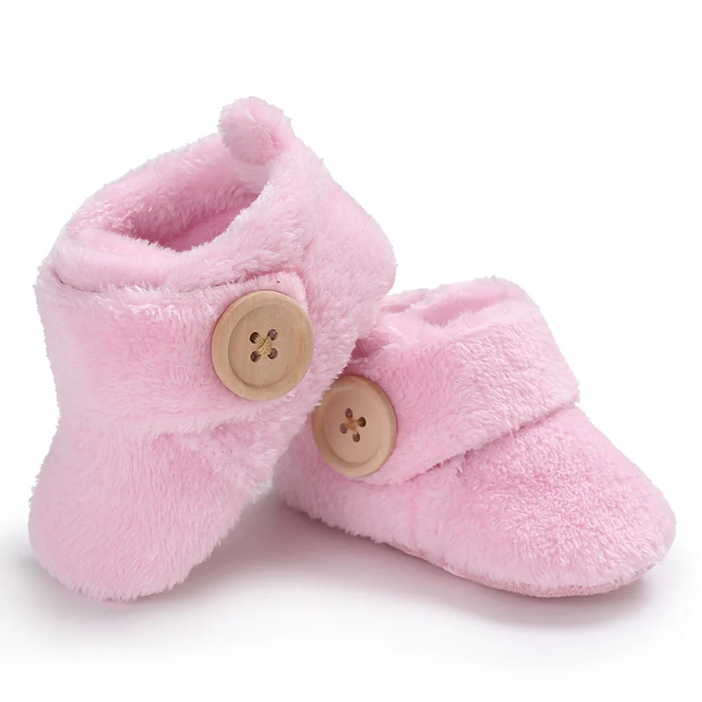 Ботинки для новорожденных мальчиков и девочек теплые флоковые полусапожки х/б