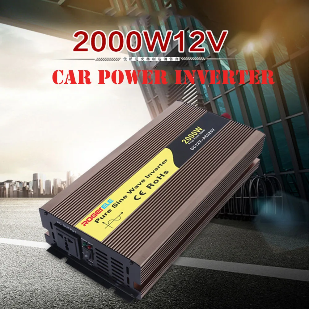 2000W Чистая синусоида Инвертор DC12V 24V 48V к AC220V 50HZ 60HZ усилитель конвертера мощности