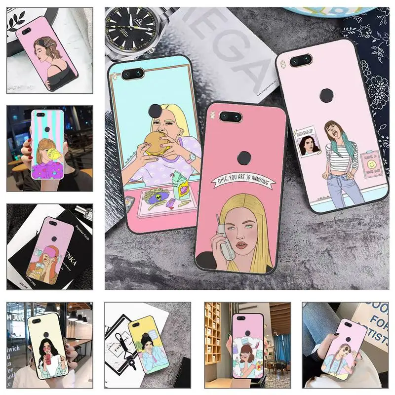

ins cool girl Phone Case For Xiaomi Mi Redmi Note 8T 9T 9S 9A 10 7 8 9 Lite pro