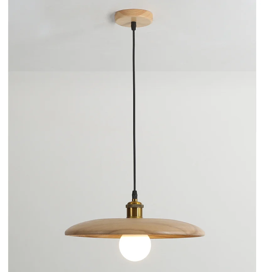 Скандинавские деревянные подвесные светильники (цельная