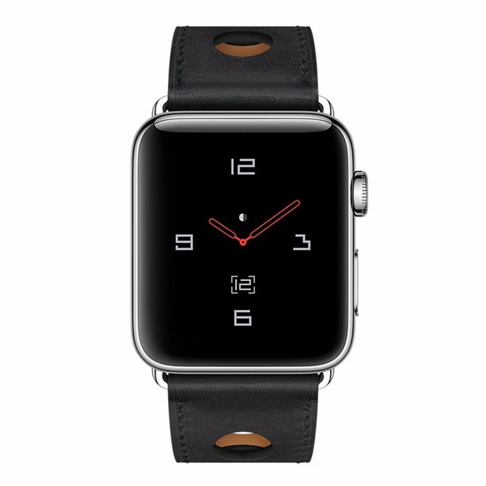Последняя модель ремешка для Apple Watch 3 2 1 38 мм 42 мм мягкий три отверстия кожаный водостойкий ремешок для Iwatch серии 5 4 44 мм 40 мм