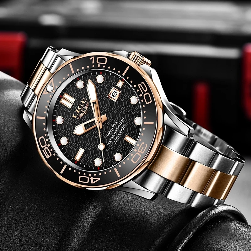 

Montre Homme 2021 Sport Wristwatch For Man LIGE Top Brand Stainless Steel Waterproof Clocks Men Watch Military Quartz WristWatch