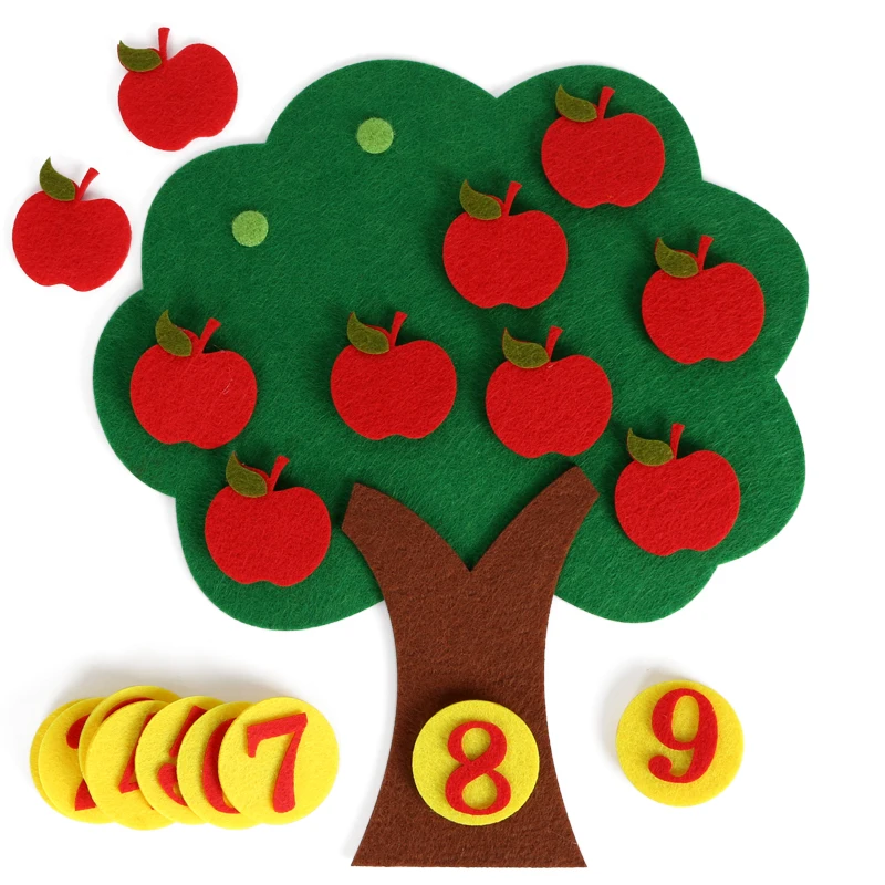 

Яблочное дерево «сделай сам», материал ручной работы, упаковка игрушек, войлок для детей, раннее обучение, Нетканая белка, банан, Бабочка, Об...