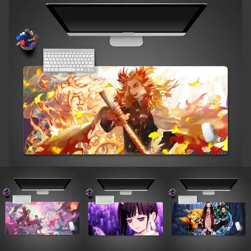 

Demon Slayer anime gamer play mats Mousepad Desk Table Protect Gamer Office Large Mouse Mat pad X XL Non-slip Laptop Cushion